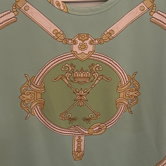 Chic J. McLaughlin Women's Mint Green & Blue Top, size M - Picture 2 of 8